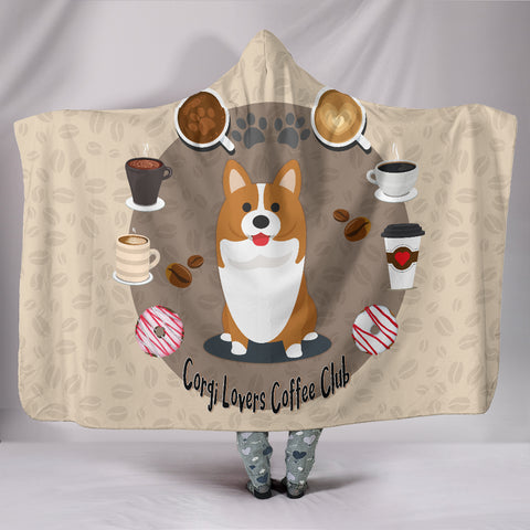 Corgi Lovers Coffee Club Hooded Blanket