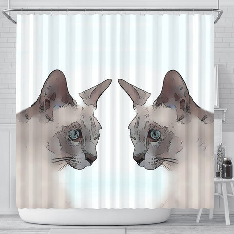 Tonkinese cat Print Shower Curtain-Free Shipping