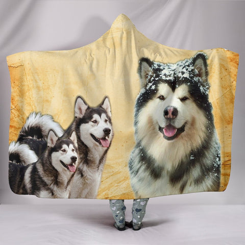 Amazing Alaskan Malamute Print Hooded Blanket-Free Shipping