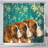 Lovely Boxer Dog Print Shower Curtains-Free Shipping