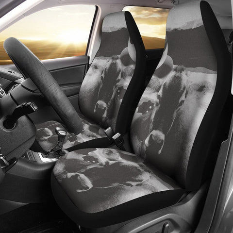 Black&White Brown Swiss cattle (Cow) Print Car Seat Covers- Free Shipping