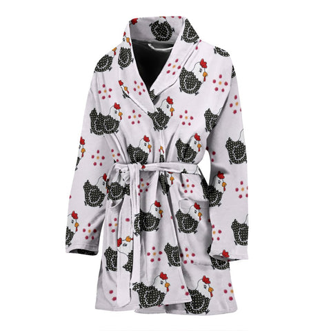 Cute Birds With Paws Print Women's Bath Robe-Free Shipping