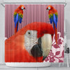 Scarlet macaw Parrot Print Shower Curtain-Free Shipping