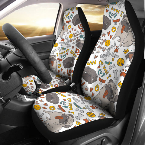 I Love My Pug Car Seat Covers