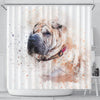 Shar Pei Dog Art Print Shower Curtains-Free Shipping
