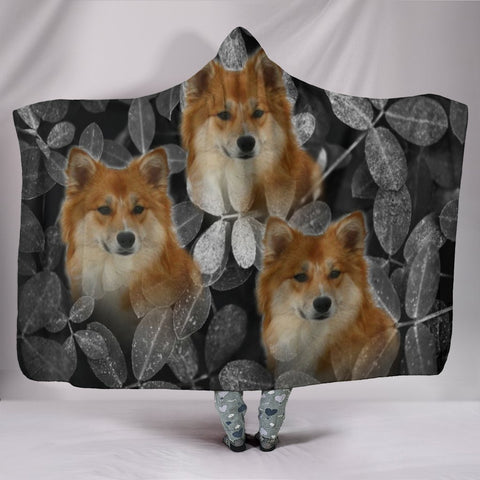 Cute Icelandic Sheepdog Print Hooded Blanket-Free Shippipng