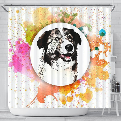Colorful Aidi Dog Print Shower Curtain-Free Shipping