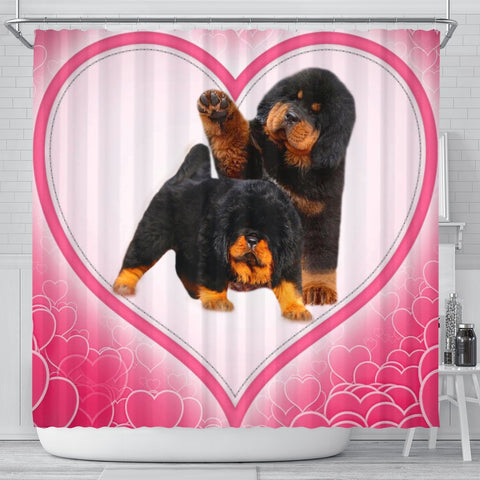 Cute Tibetan Mastiff Puppies Print Shower Curtain-Free Shipping