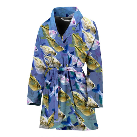 Common HatchtFish Print Women's Bath Robe-Free Shipping