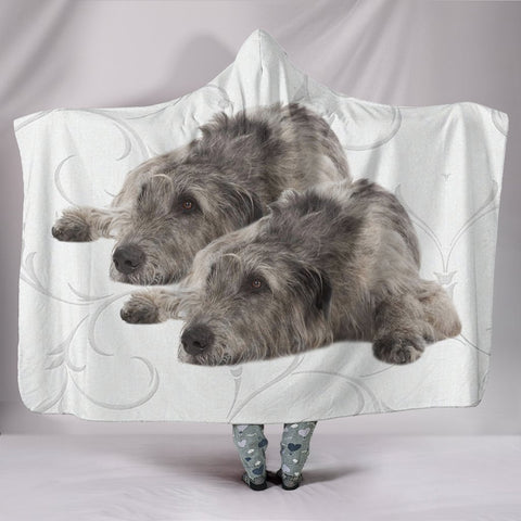 Irish Wolfhound Dog Print Hooded Blanket-Free Shipping