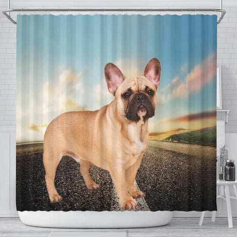 Cute French Bulldog Print Shower Curtains-Free Shipping