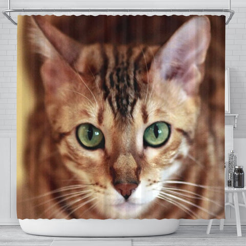 Lovely Bengal Cat Print Shower Curtains-Free Shipping