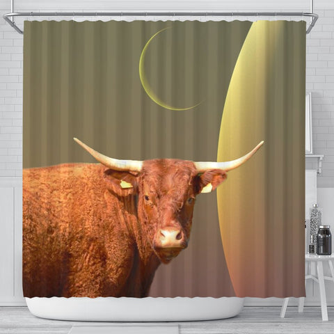 Salers Cattle (Cow) Print Shower Curtain-Free Shipping