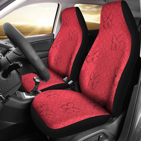 Butterfly Print On Red Car Seat Covers-Free Shipping