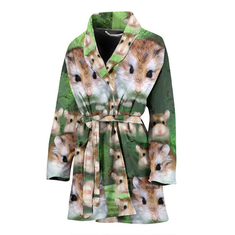 Roborovski Dwarf Hamster (Robo) Print Women's Bath Robe-Free Shipping