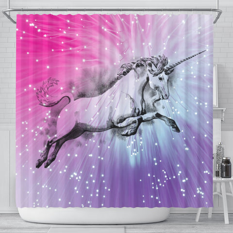 Amazing Unicorn Print Shower Curtain-Free Shipping