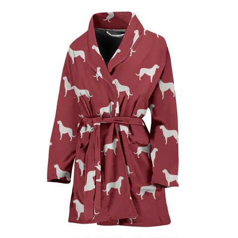 Irish Wolfhound Dog Pattern Print Women's Bath Robe-Free Shipping