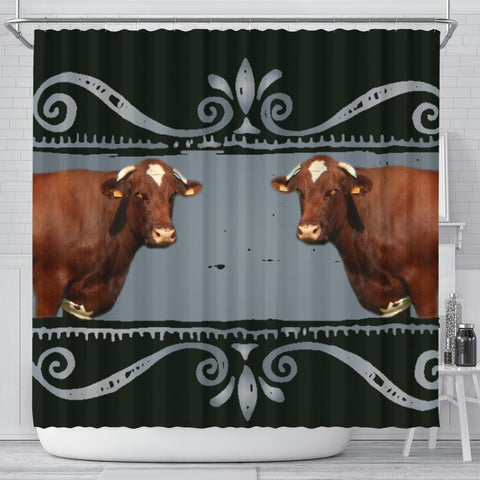 Maine Anjou Cattle (Cow) Print Shower Curtain-Free Shipping