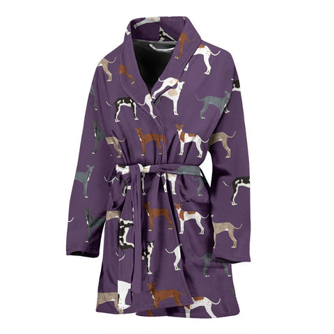 Italian Greyhound Dog Pattern Print Women's Bath Robe-Free Shipping