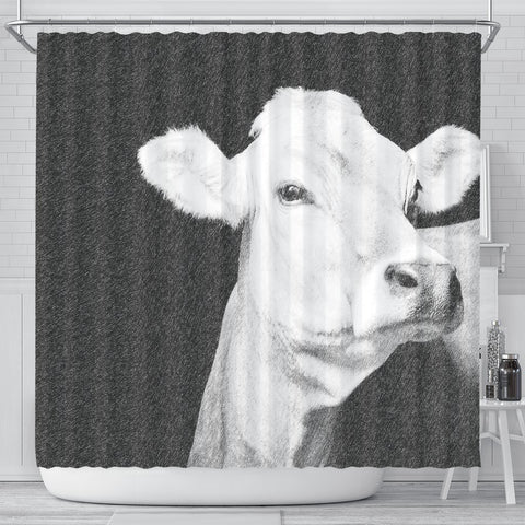 Brown Swiss cattle (Cow) Print Shower Curtain-Free Shipping