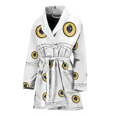 Cute Cat Eyes Print Women's Bath Robe-Free Shipping