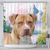 American Staffordshire Terrier Print Shower Curtains-Free Shipping