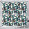 Labrador Dog Floral Print Shower Curtain-Free Shipping