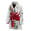 Dachshund On White Print Women's Bath Robe-Free Shipping