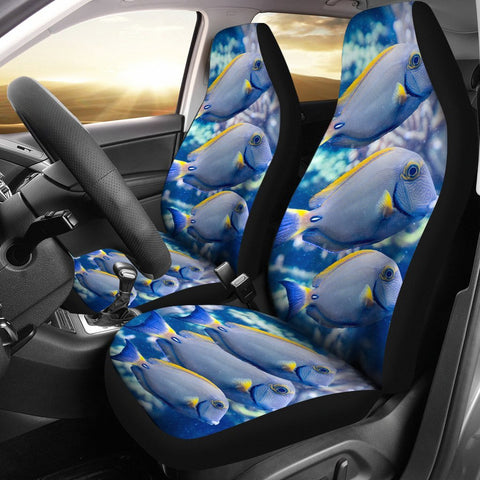 Grey And Yellow Tang Fish Print Car Seat Covers-Free Shipping