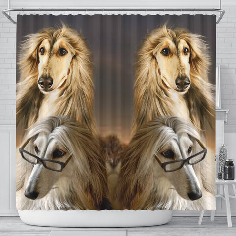 Afghan Hound Dog Print Shower Curtain-Free Shipping