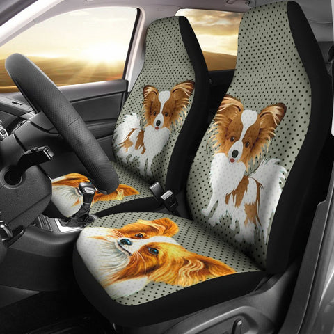 Cute Papillon Dog Print Car Seat Covers-Free Shipping