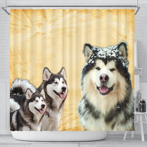 Alaskan Malamute Print Shower Curtains-Free Shipping