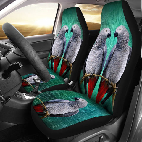 African Grey (Congo Grey Parrot) Parrot Print Car Seat Covers-Free Shipping