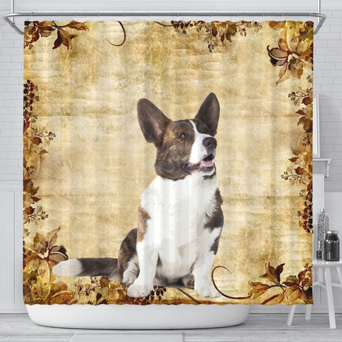 Lovely Cardigan Welsh Corgi Print Shower Curtains-Free Shipping