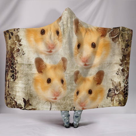 Lovely Golden Hamster Print Hooded Blanket-Free Shipping