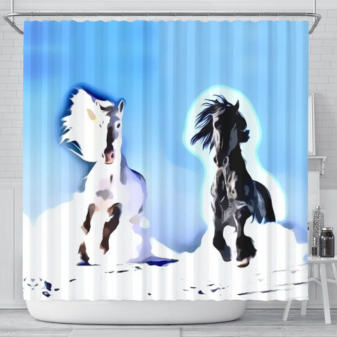 Andalusian horse Print Shower Curtain-Free Shipping