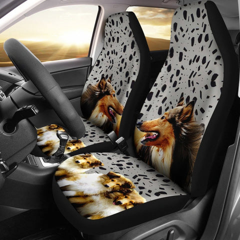 Amazing Rough Collie Dog Print Car Seat Covers-Free Shipping