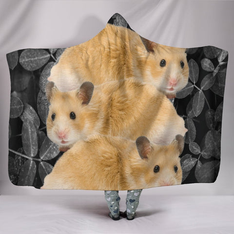 Cute Golden Hamster Print Hooded Blanket-Free Shipping