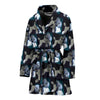 Poodle Dog Pattern Print Women's Bath Robe-Free Shipping