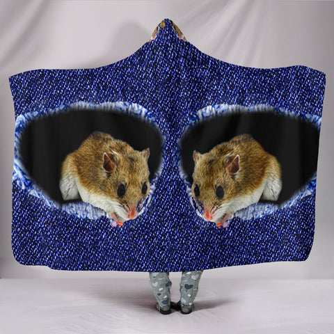 Lovely Chinese Hamster Print Hooded Blanket-Free Shipping