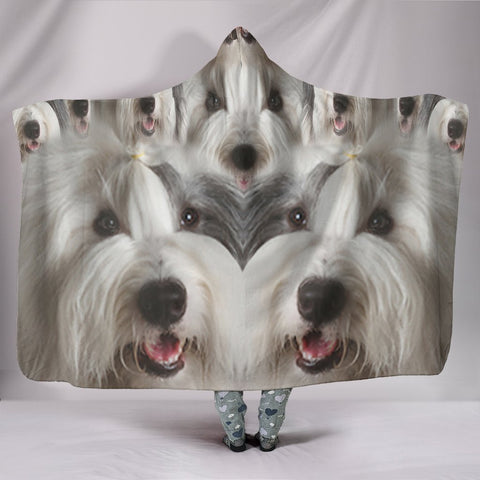 Cute Old English Sheepdog Print Hooded Blanket-Free Shipping