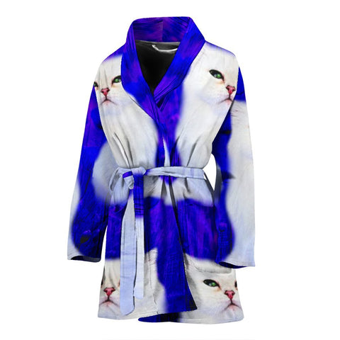 Lovely Persian Cat Print Women's Bath Robe-Free Shipping