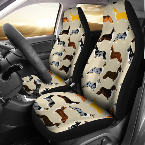 Cardigan Welsh Corgi Pattern Print Car Seat Covers-Free Shipping