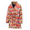 Poodle Dog Heart Pattern Print Women's Bath Robe-Free Shipping