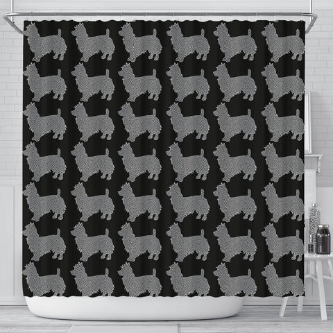 Australian Terrier Dog Pattern Print Shower Curtains-Free Shipping