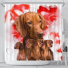 Cute Vizsla Print Shower Curtains-Free Shipping