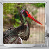 Black Stork Bird Print Shower Curtain-Free Shipping