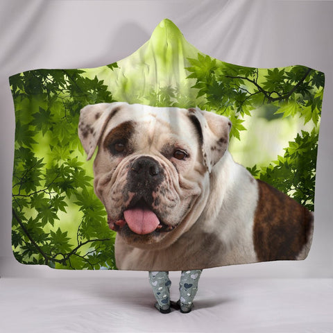 Cute American Bulldog Print Hooded Blanket-Free Shipping