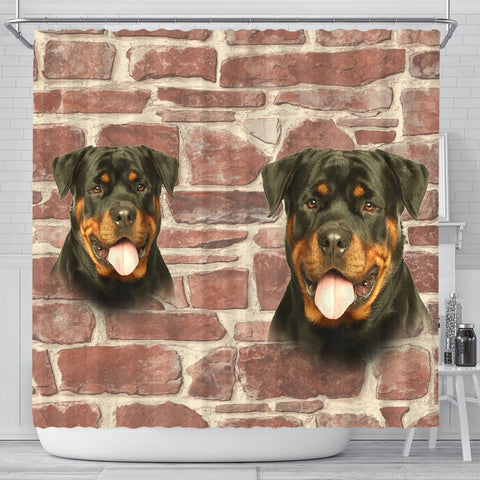 Amazing Rottweiler Dog Print Shower Curtains-Free Shipping