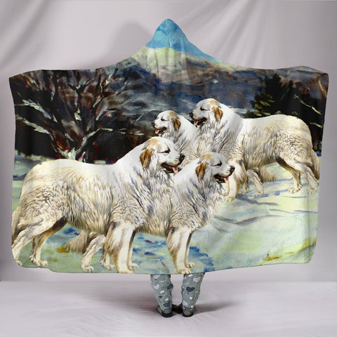 Great Pyrenees Dog Print Hooded Blanket-Free Shipping